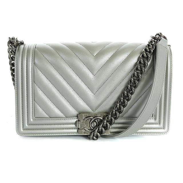 シャネル A67086 ボーイシャネル シェブロン ラージチェーンショルダーバッグ