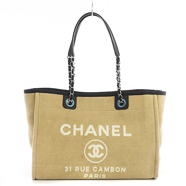 シャネル ドーヴィル MM ココマーク トートバッグ