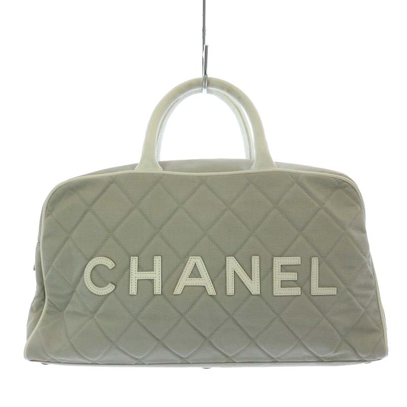 シャネル スポーツライン マトラッセ ロゴ キャンバス ボストンバッグ