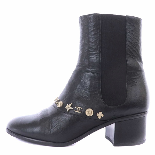 シャネル G30161 アイコンデザイン サイドゴア ショートブーツ