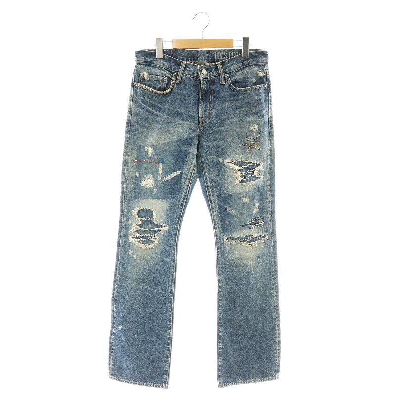 ヒステリックグラマー SSR加工デニム スリムブーツカットパンツ