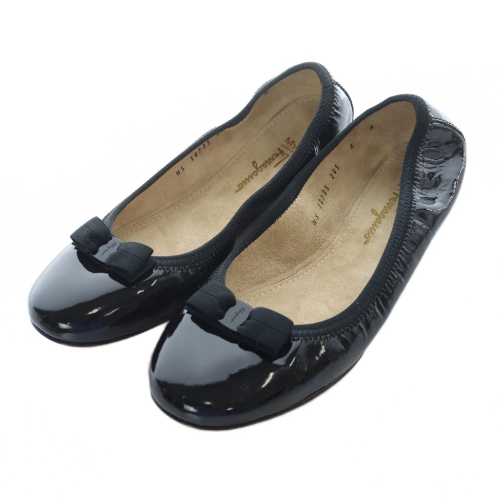 12/2出品取下げ　セール　フェラガモ リボン フラット ブルー Salvatore Ferragamo（サルヴァトーレフェラガモ）の買取