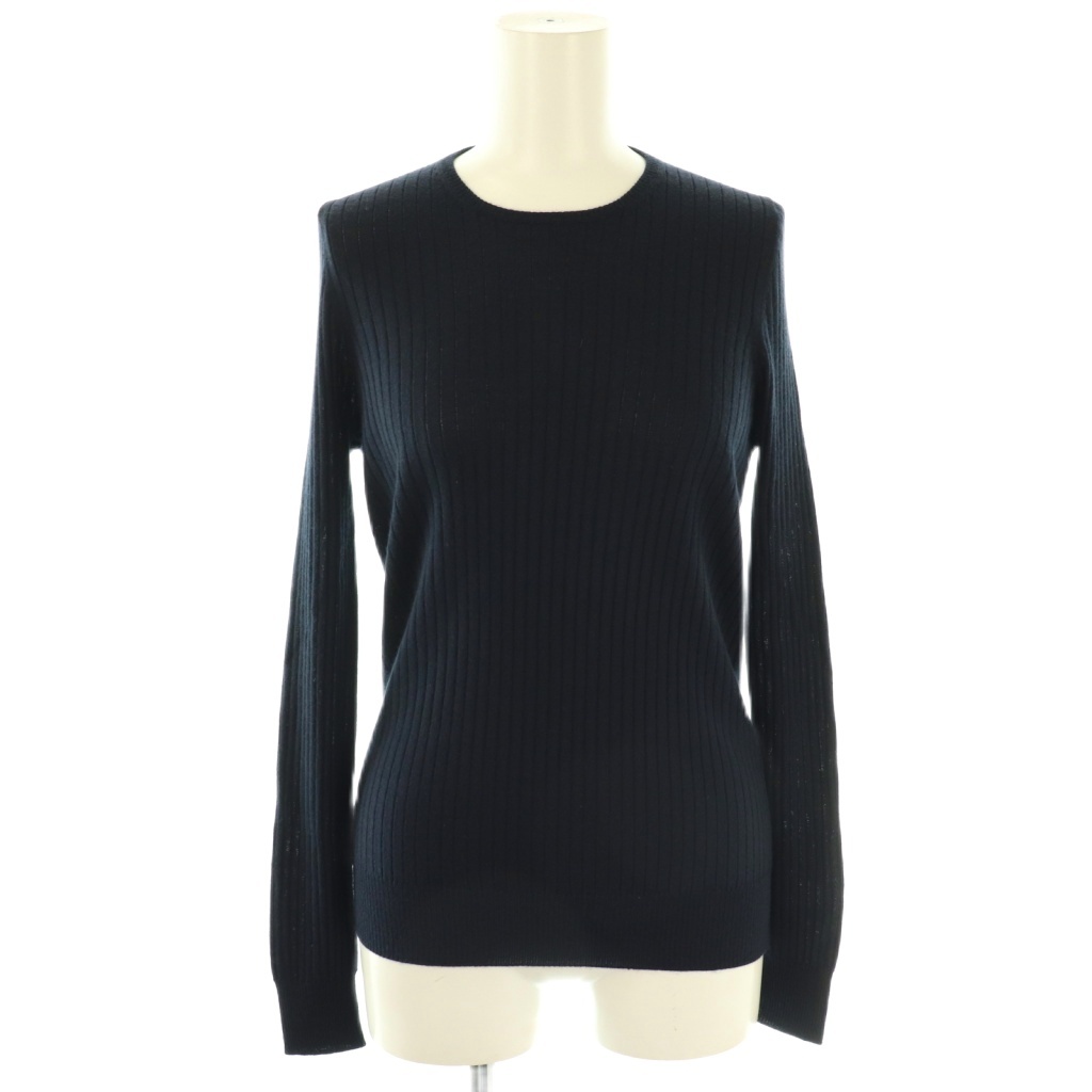 ドゥロワー 18G カシミヤシルクリブクルーネックニット