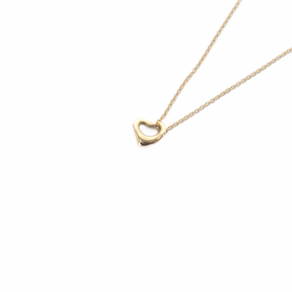ティファニー Au750 オープンハート ネックレス