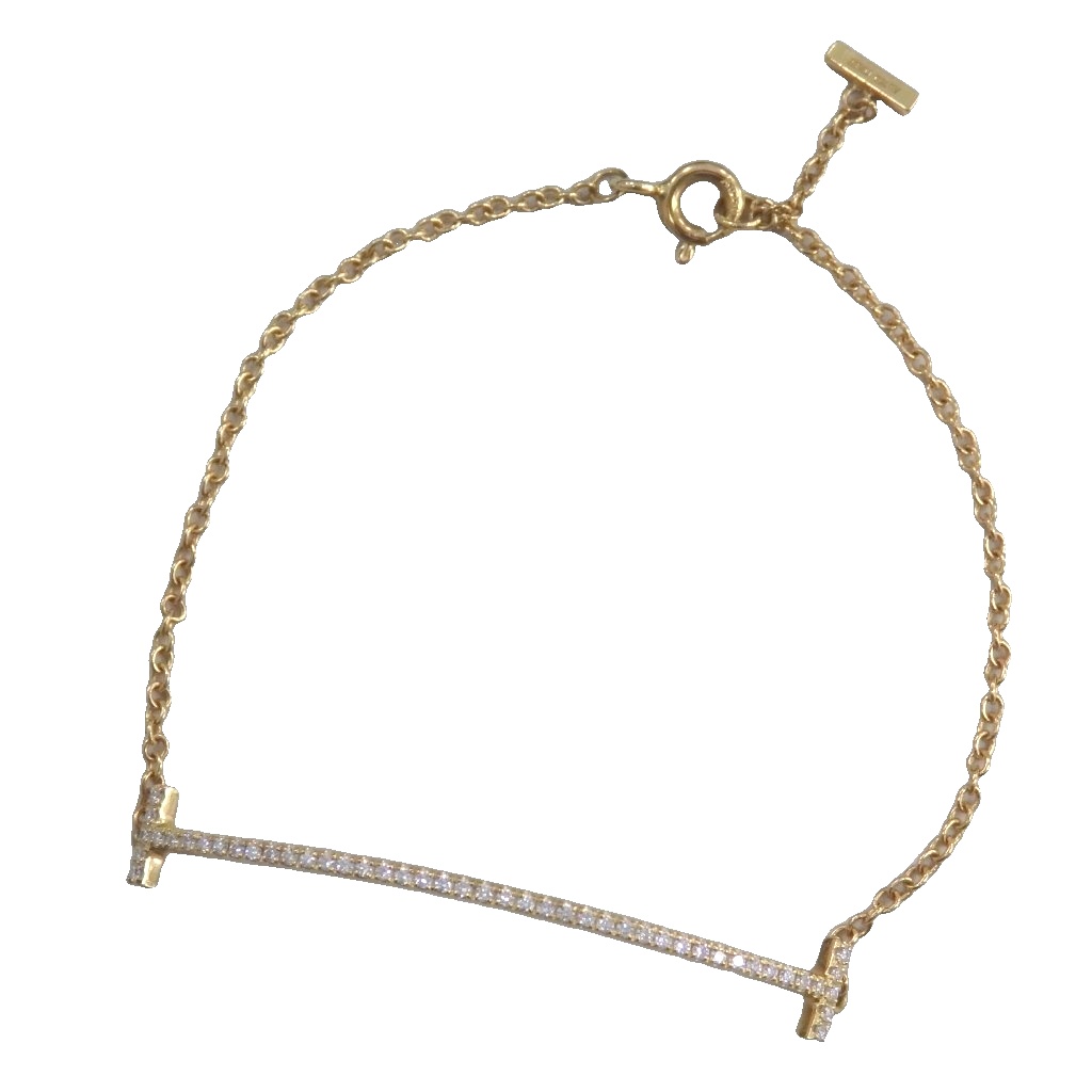 ティファニー Tスマイル ダイヤモンド ブレスレット 750 YG