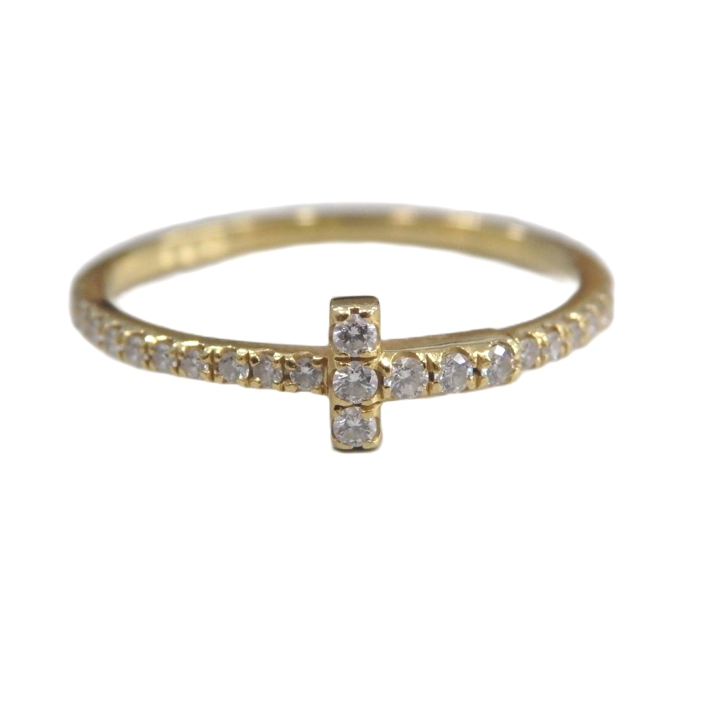 ティファニー Tワイヤー フルサークル ダイヤ リング 750 YG